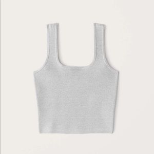cream abercrombie knit crop tank